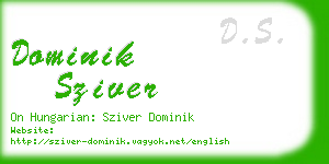 dominik sziver business card